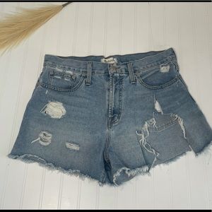 Madewell the perfect Jean shorts women’s 29 distressed ripped blue Jean 29